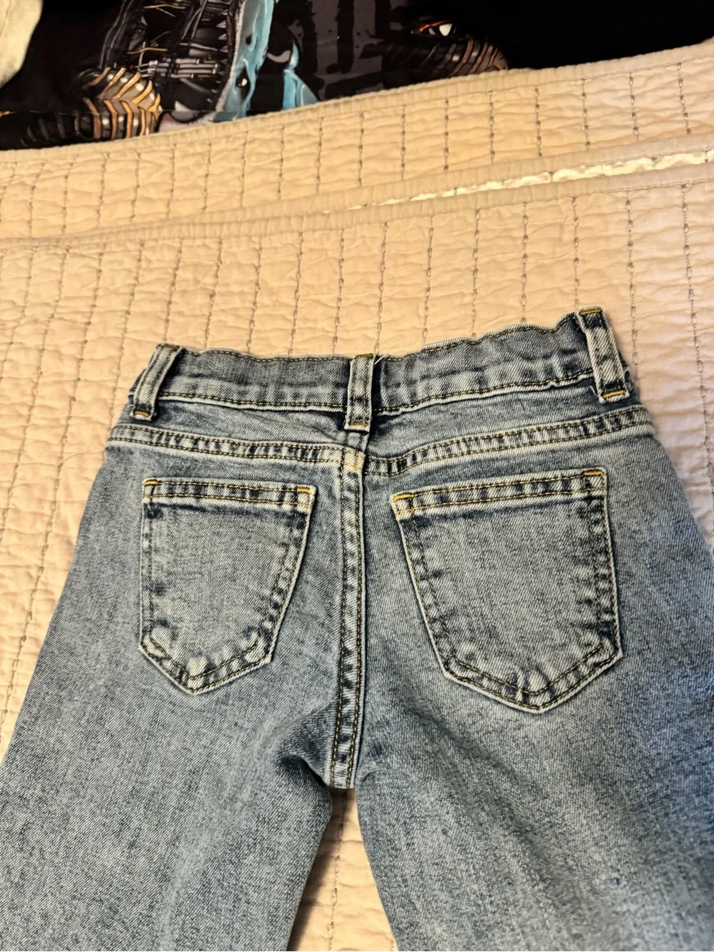 Three pair of Light and Medium Blue Denim Jeans